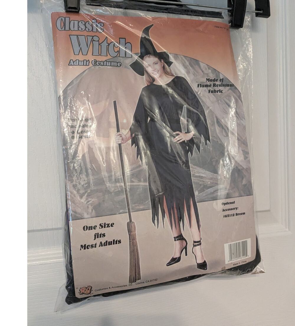 Halloween Costume Classic Witch Dress w/Sash Adult One Size
